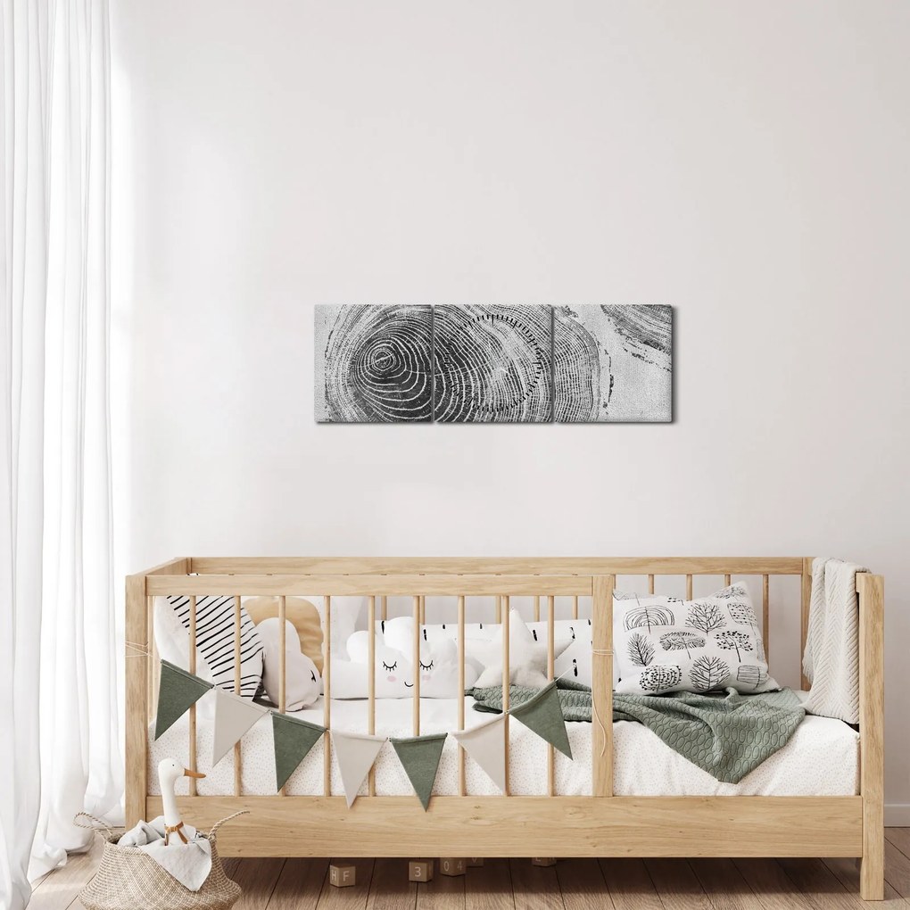 Obraz - Motyw drzewa (z zegarem) (90x30 cm)