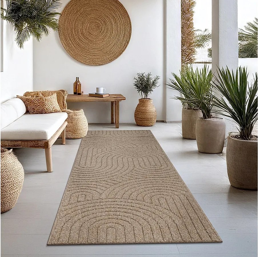 Dywan Kos nowoczesny zewnętrzny łuków, Natura, 80 x 250 cm