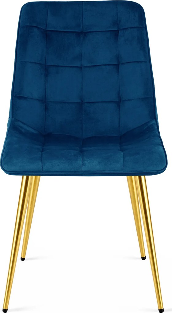 Granatowe pikowane krzesło w stylu glamour S6-P09