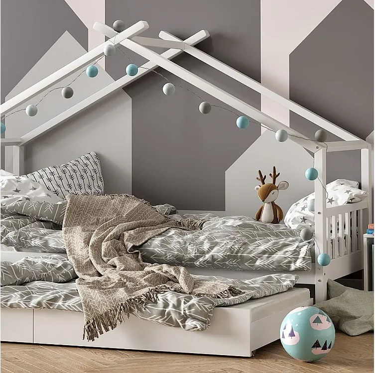 Łóżko domowe biały 208x97x148 design