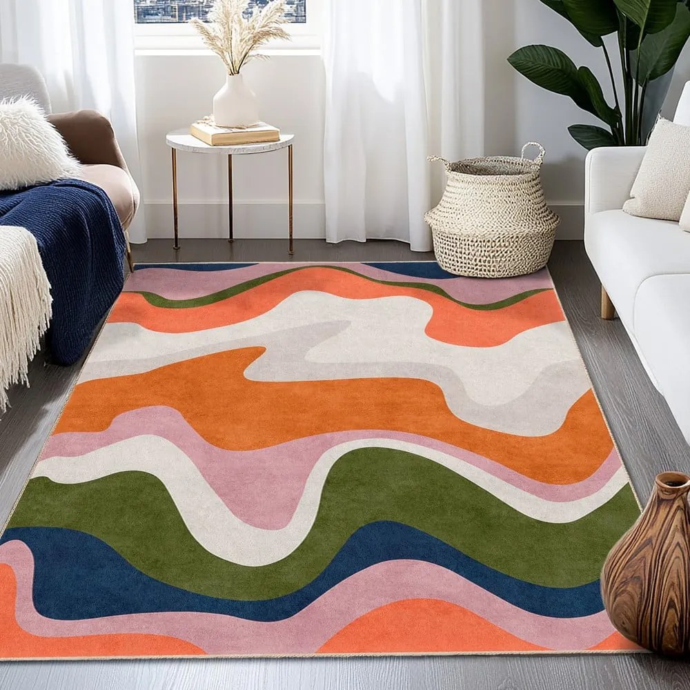 Pomarańczowy chodnik odpowiedni do prania 80x200 cm Squiggly Orange – Mila Home