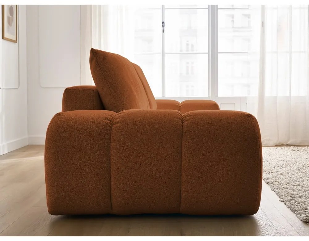 Sofa z tkaniny szenilowej w kolorze terakoty 278 cm Everest – Bobochic Paris