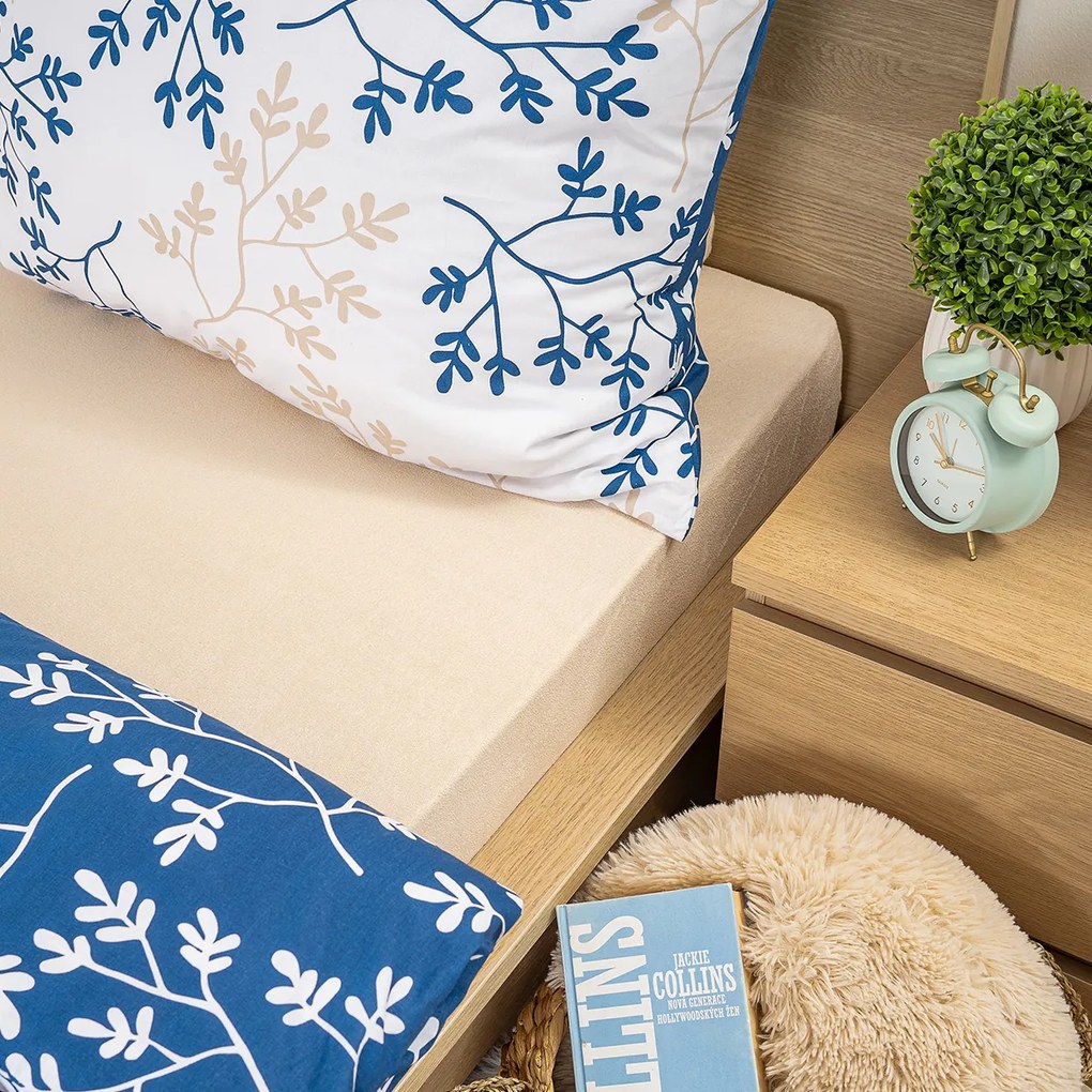 4Home prześcieradło frotte beżowy, 180 x 200 cm