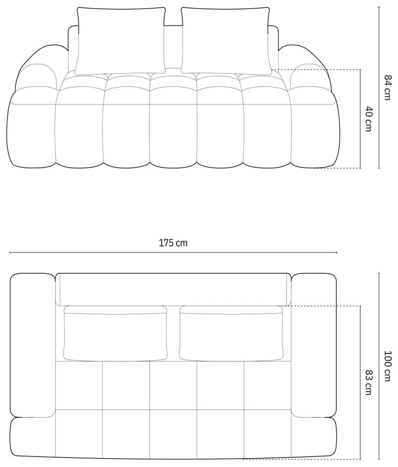 Zielona aksamitna sofa 175 cm Linz – Cosmopolitan Design