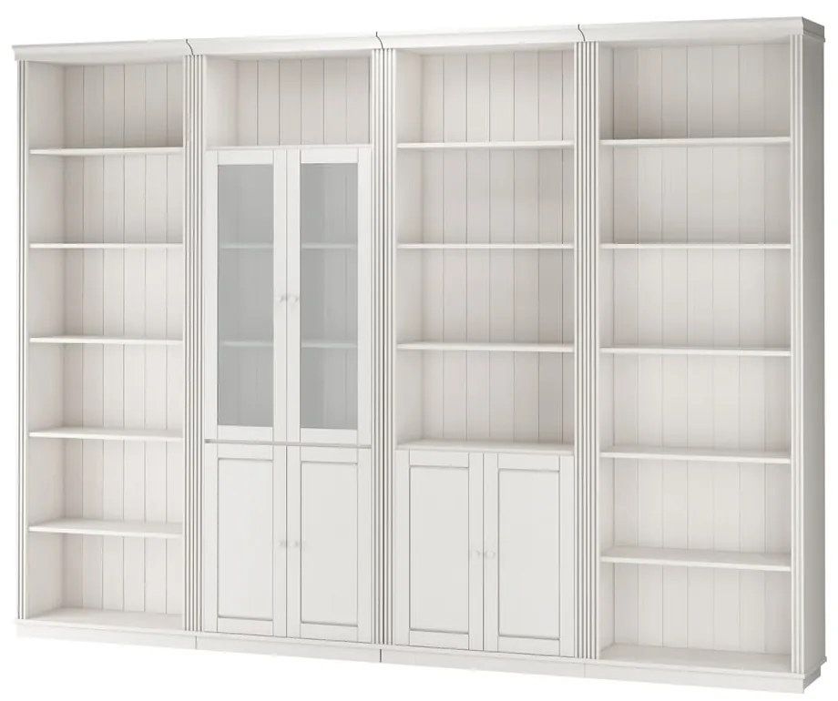 Biały regał z litego drewna sosnowego 296x223 cm Anita – Støraa