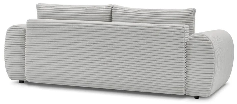Jasnoszara sztruksowa rozkładana sofa 257 cm Lucien – Bobochic Paris