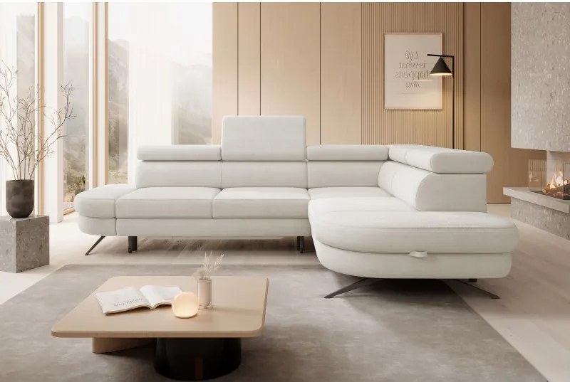 Narożnik OTIS L Prawostronny Regulowane Zagłówki wolnostojący tkanina AURORA 01 WERSAL