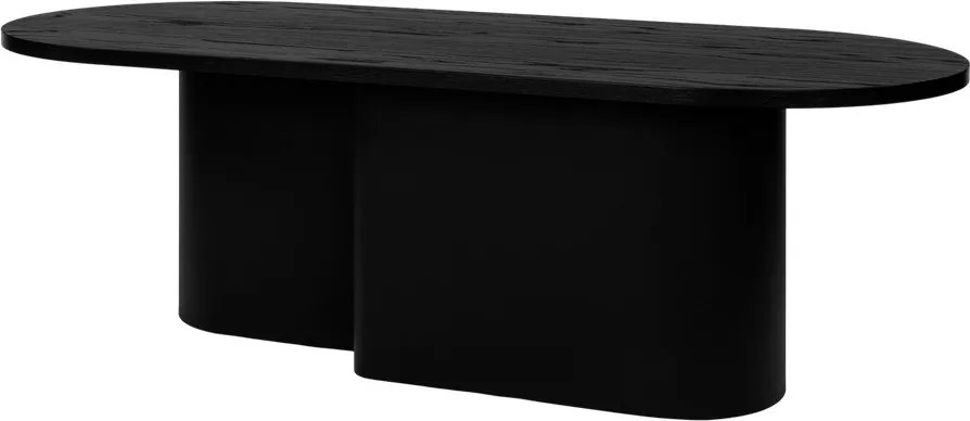 Czarny stolik z blatem w dekorze dębu 50x115 cm Looi – noo.ma