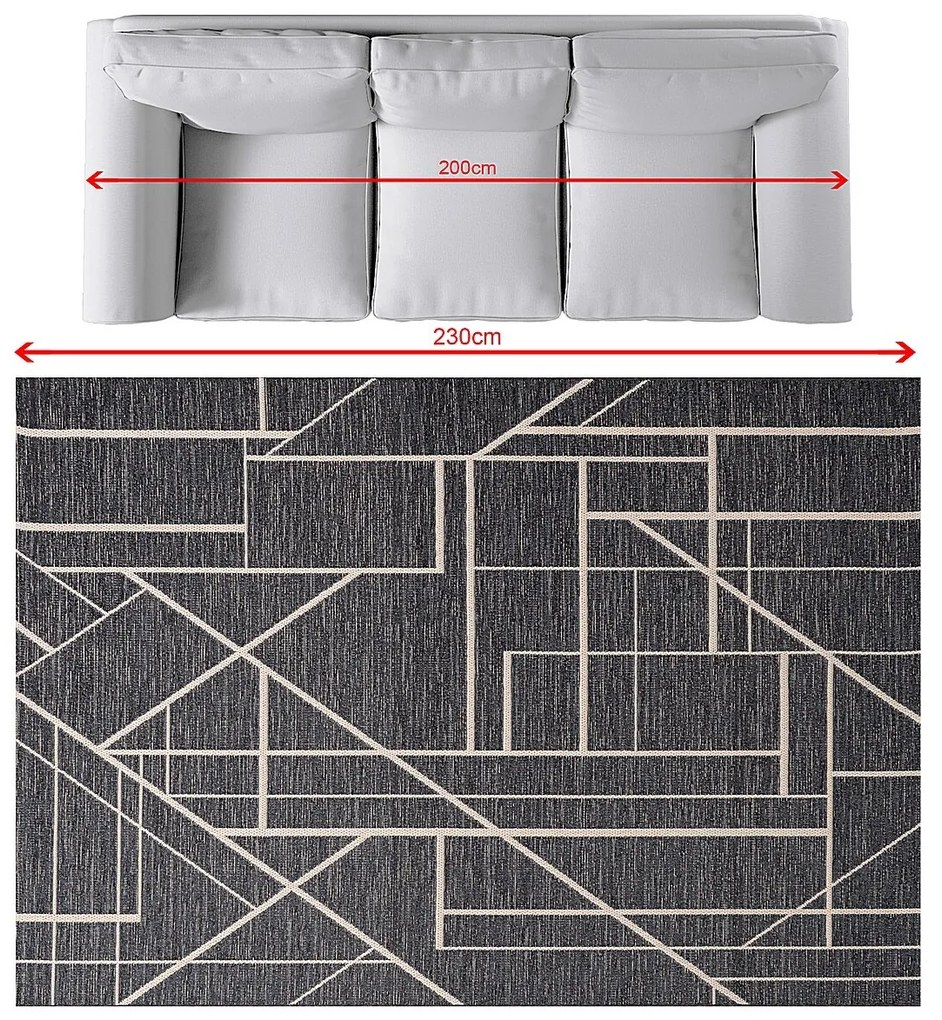 Dywan Velvet beige/petrol blue 160x230cm