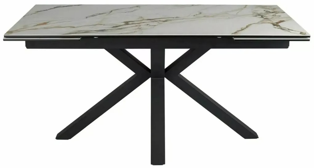 Stół rozkładany COLUMBUS CERAMIC 160(240)x90 biały/czarny mat SIGNAL