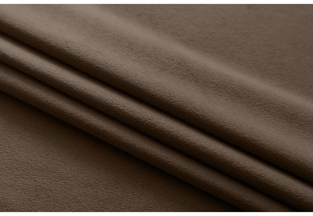 Brązowa zasłona zaciemniająca VELVET 140x270 cm Zawieszanie: Taśma z wiązaniami