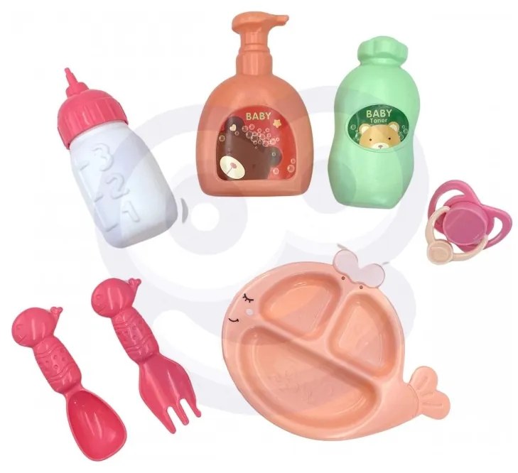 Woopie royal lalka bobas 36 cm w ubranku z misiem akcesoria do karmienia