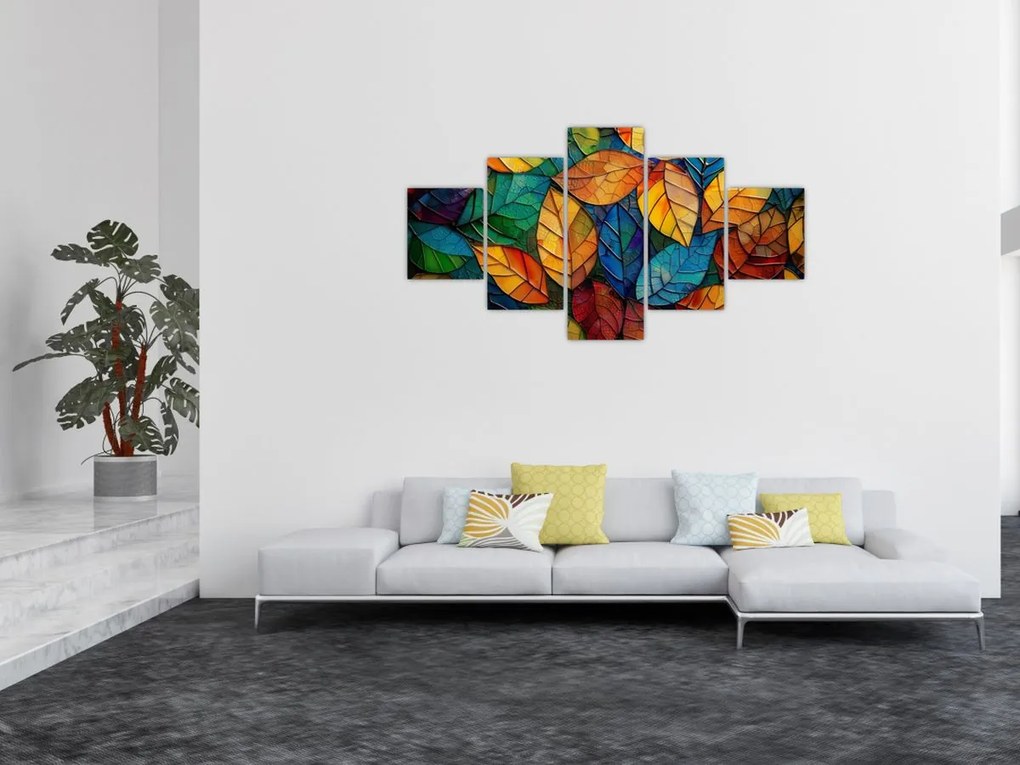 Obraz - Mozaika z liści (125x70 cm)