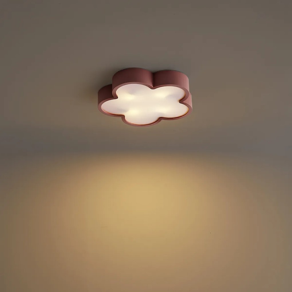 Dziecięca lampa sufitowa różowo-biała - Lucille