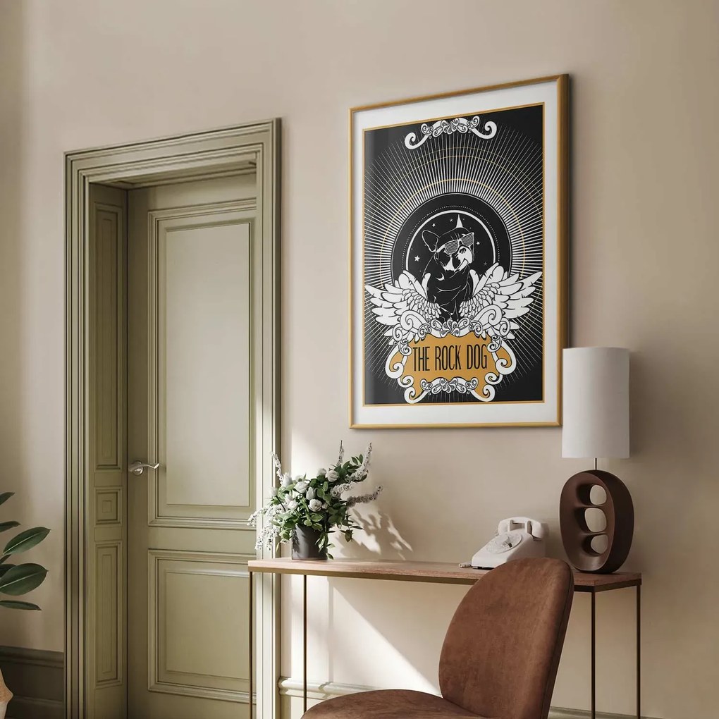 Plakat The Rock Dog 60x90 cm z ramą złotą z marginesem ARTGEIST B