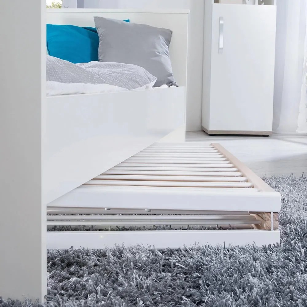 Biało-naturalne łóżeczko na kółkach 60x120 cm Fold up – Roba