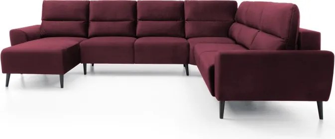 Narożnik BOSCO XL zestaw z elektryczną funkcją regulacji tkanina Monolith 69 Burgundowy WERSAL