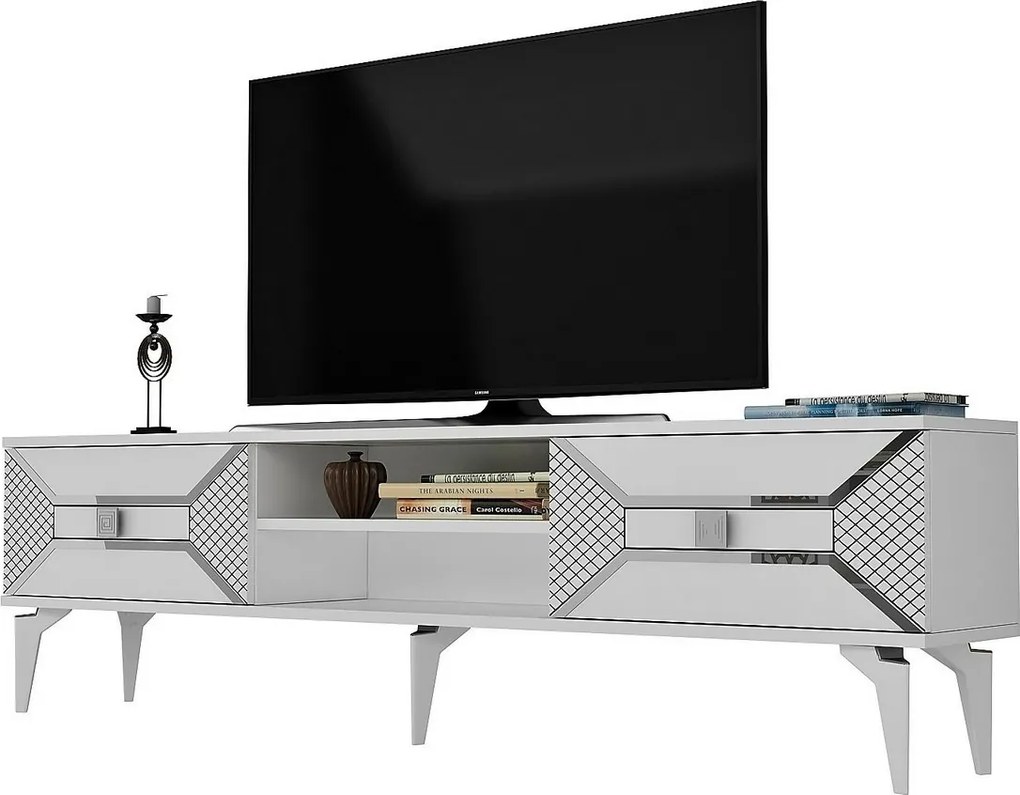 Stolik pod telewizor Yumedi White and Silver