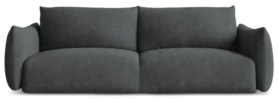 Ciemnoszara rozkładana sofa z tkaniny szenilowej 230 cm Leila – Makamii