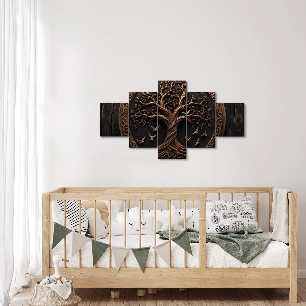 Obraz – Drewniane drzewo życia (125x70 cm)