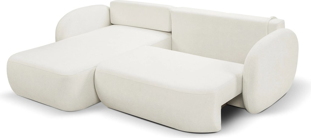 Masseno Narożnik AMICO z funkcją spania i pojemnikiem na pościel Narozniki L, Rozkładana sofa - Kremowy, SICURO 60