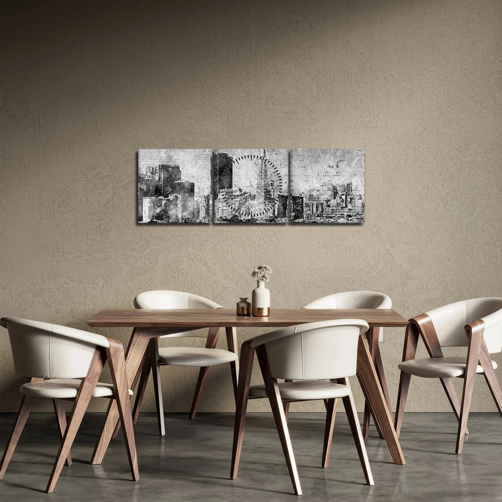 Obraz - Miasto sztuki kawowej (z zegarem) (90x30 cm)