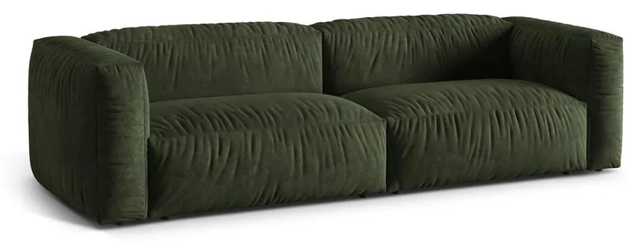 Zielona aksamitna sofa modułowa 240 cm Martina – Micadoni