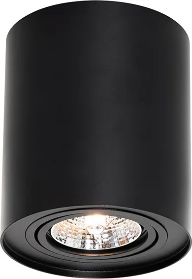 Zestaw 4 nowoczesnych reflektorów sufitowych czarnych z regulacją AR70 - Rondoo Up