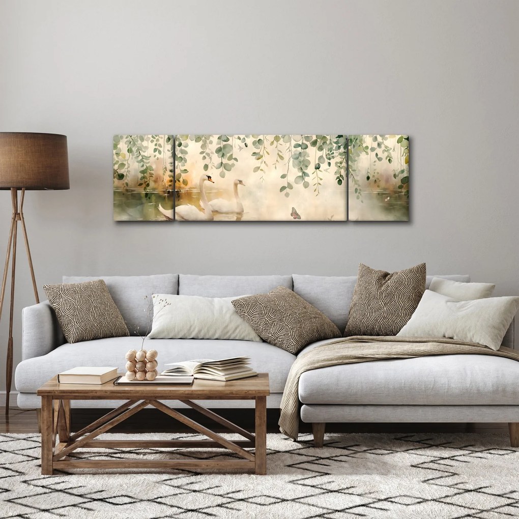 Obraz - Jezioro, akwarela (170x50 cm)