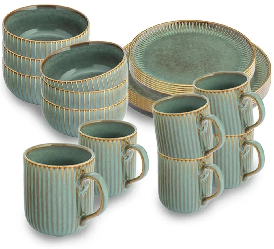 Altom Porcelanowy płytki talerz Reactive Sage, 26cm