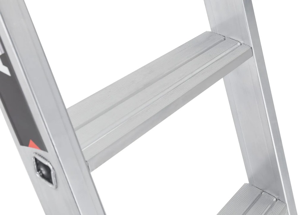 Aluminiowa jednodniowa drabina ALVE PREMIUM z stopniami, 1x8 szczebli, długość 2,41 m