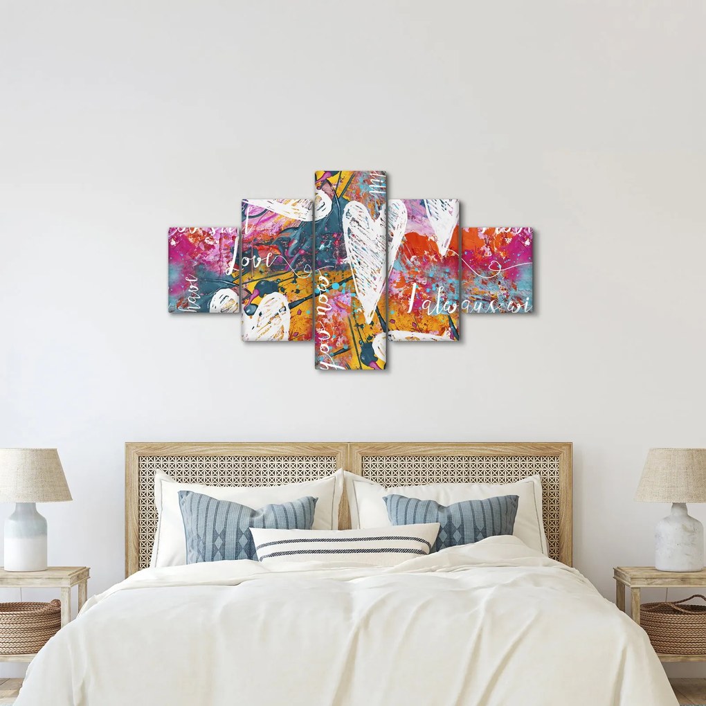 Obraz - Serce na abstrakcyjnym tle (125x70 cm)
