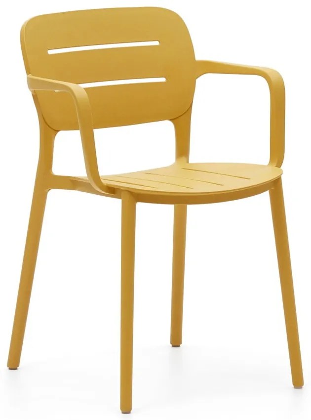 Żółte plastikowe krzesło ogrodowe Morella – Kave Home