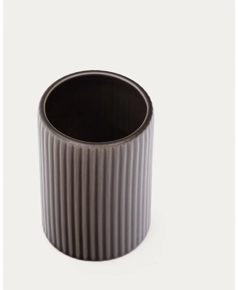 Ciemnobrązowy ceramiczny kubek na szczoteczki do zębów Selime – Kave Home