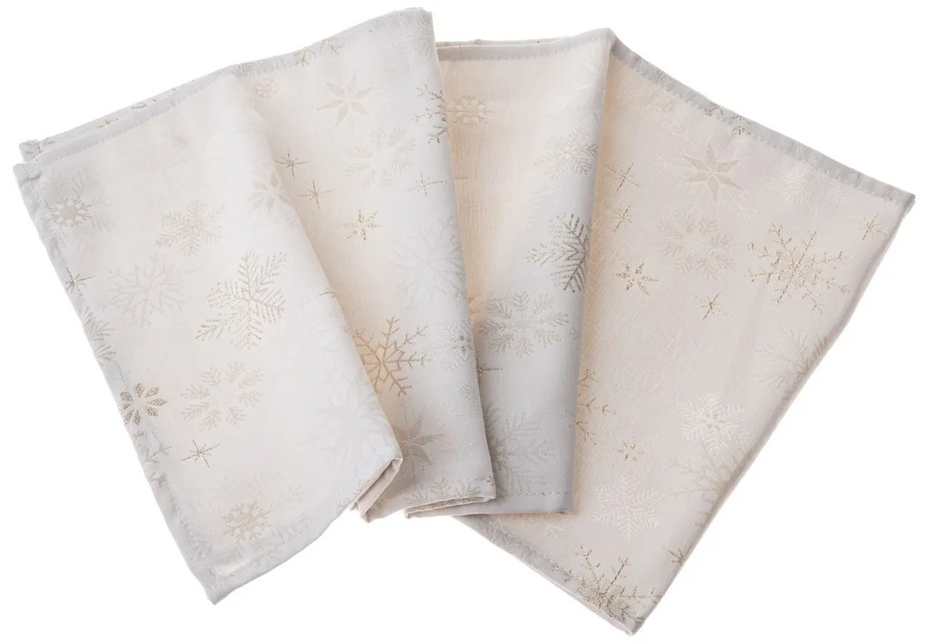 Świąteczny bieżnik wodoodporny Płatki śniegu mix, 33 x 140 cm