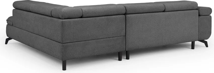 Szary narożnik z tkaniny szenilowej (prawostronny/w kształcie litery L) Marbeya – Ropez