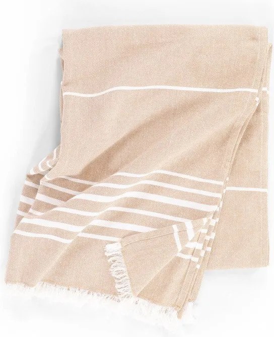 Beżowy bawełniany koc 150x200 cm Solene – Tiseco Home Studio