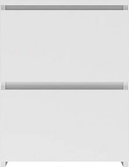 Szafka Nocna Malwa W2 | Biała | 40x40x52 cm | Nowoczesna, Bez Uchwytów, 2 Szuflady