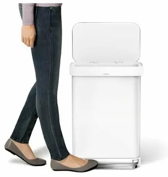 Simplehuman Pojemnik na pedały 45 l, biały, 45 l