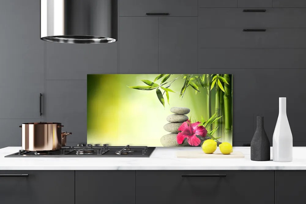 Panel Szklany Harmonijna Kompozycja Zen: Bambus I Kamienie