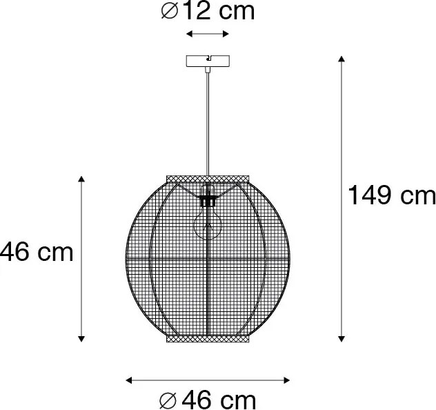 Orientalna lampa wisząca brązowa 46 cm - Rob