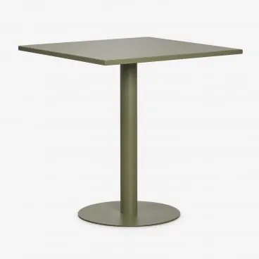 Kwadratowy Stół Kuchenny 70x70 Cm Z Żelaza Mizzi Intensywny Verde Olive - Sklum
