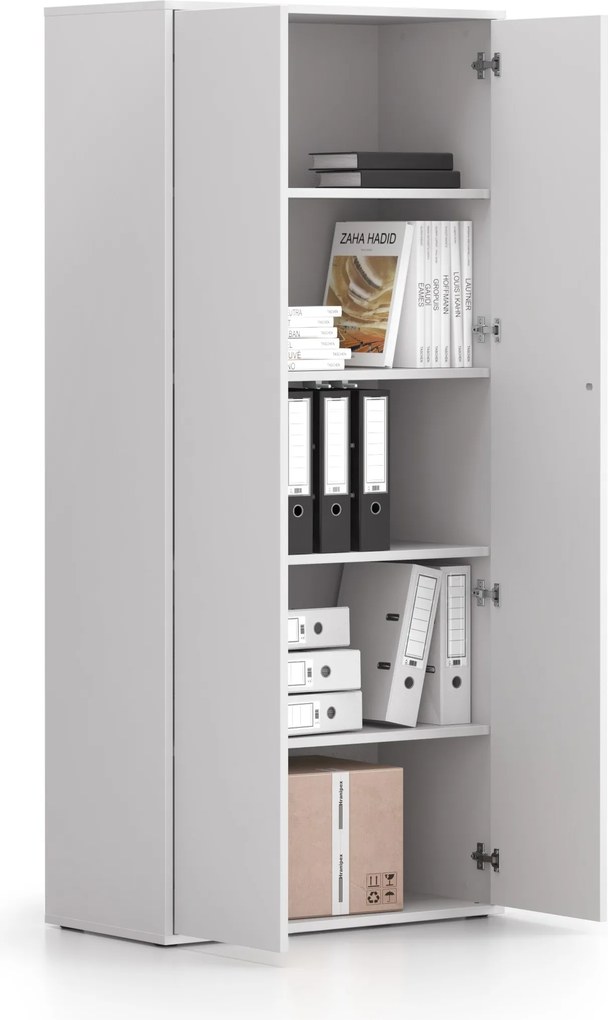 Szafa biurowa BLOCK, 800 x 400 x 1748 mm, biały