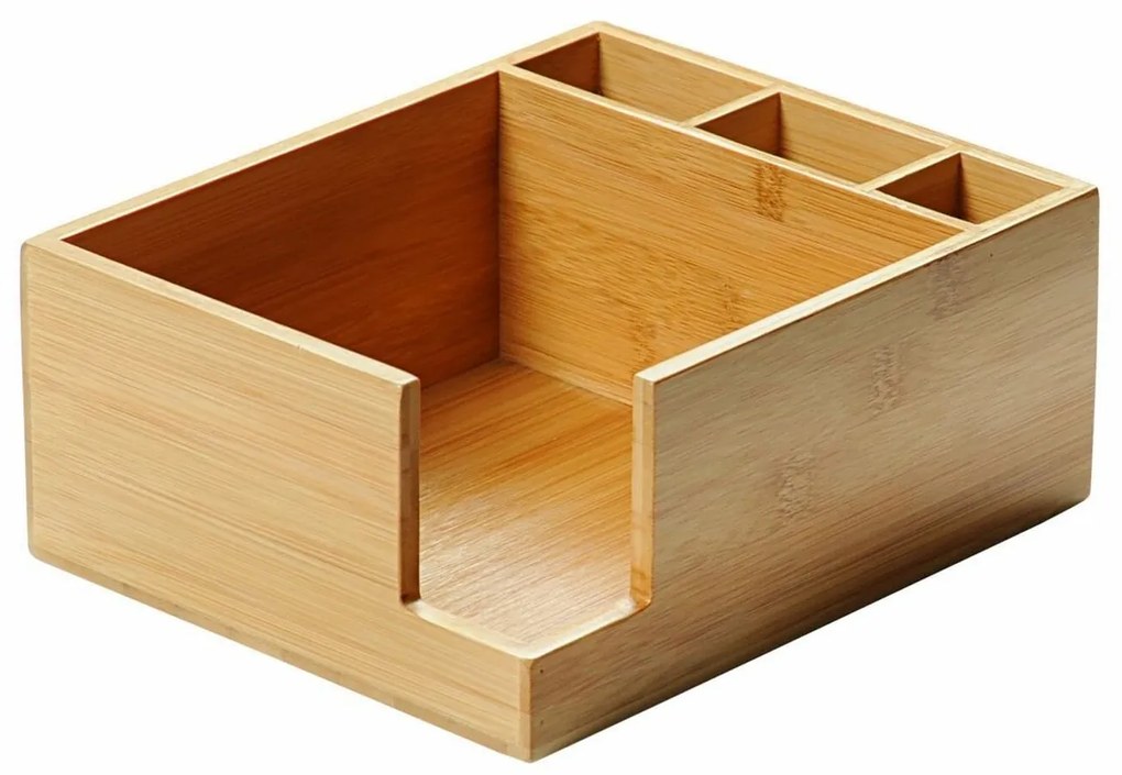 Kesper 70852 Organizer kuchenny bambusowy, 5 przegródek, 18 x 9 x 18 cm