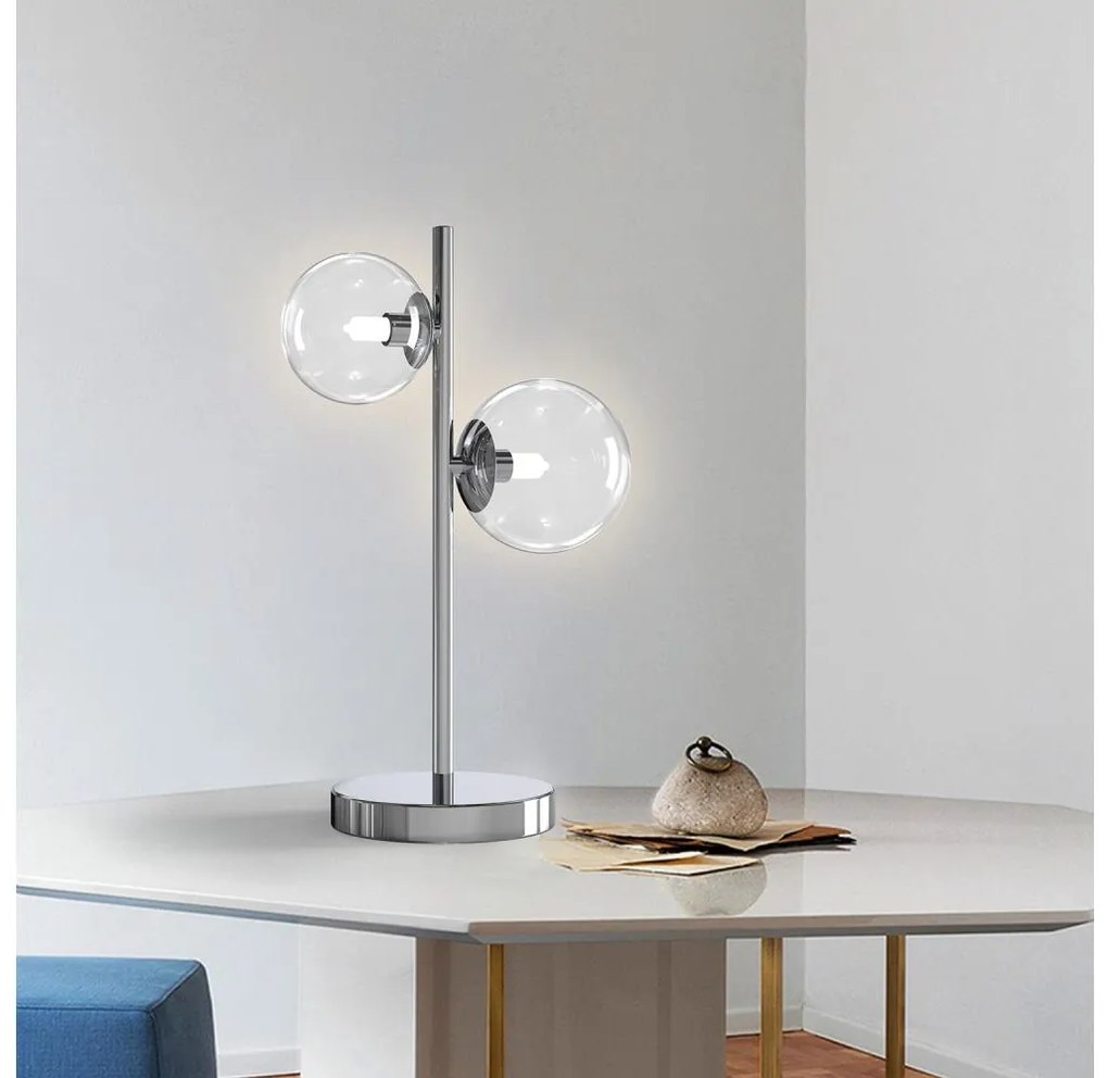 ONLI - Lampa stołowa KIMBERLY 2xG9/6W/230V 40 cm błyszczący chrom