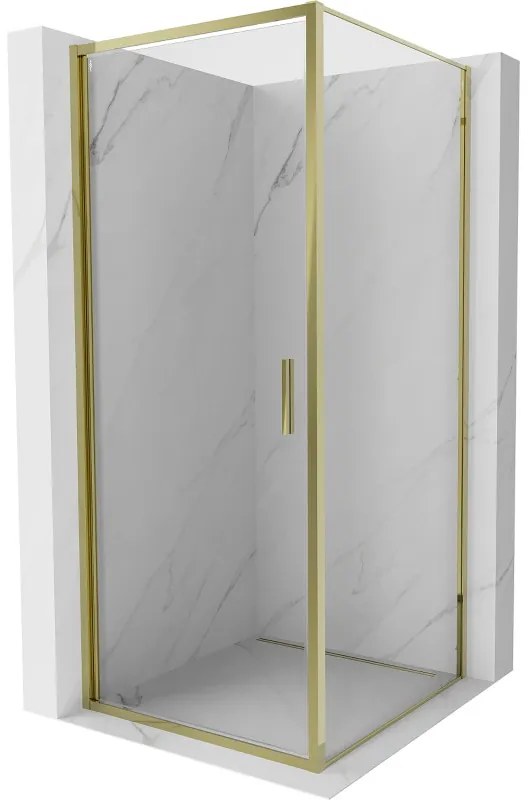 Mexen Exo kabina prysznicowa uchylna 95 x 95 cm, transparent, złota - 817-095-095-50-00