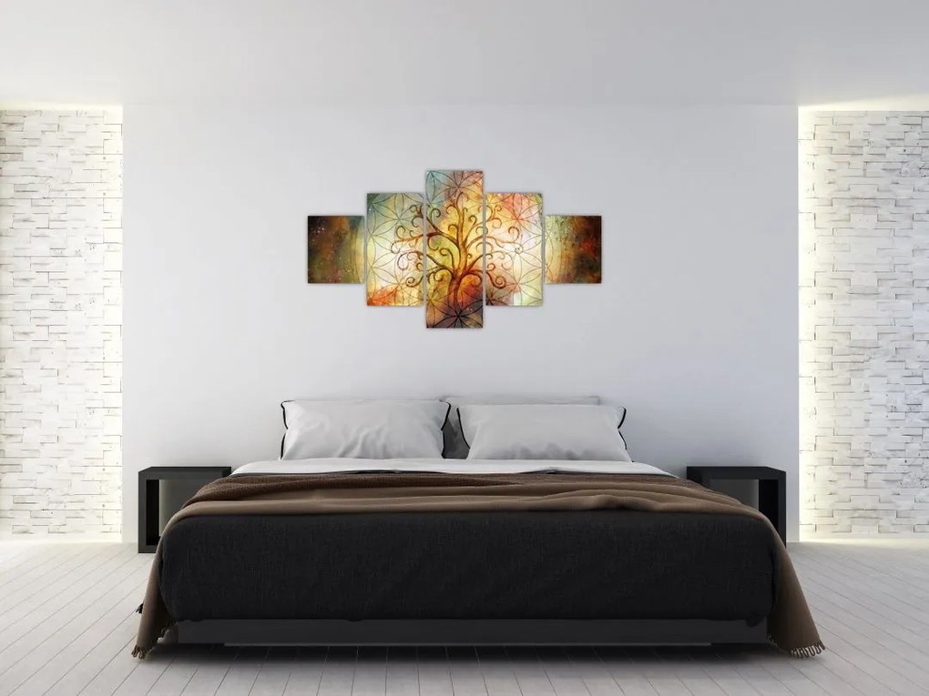 Abstrakcyjny obraz drzewa (125x70 cm)