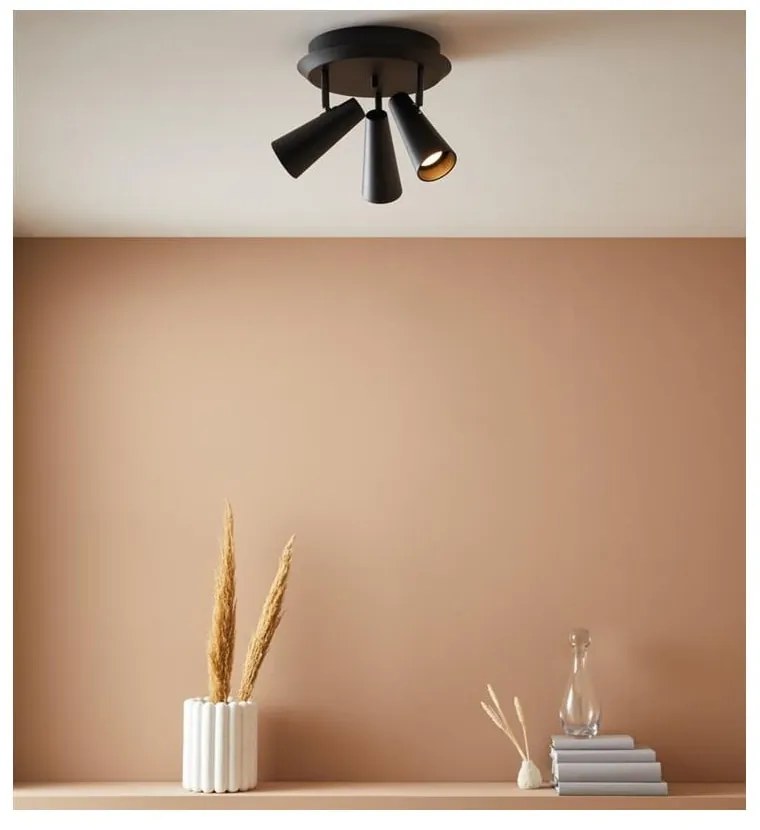Czarna lampa sufitowa Markslöjd Crest, ø 36 cm
