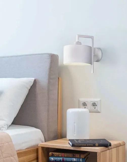 Biały minimalistyczny kinkiet z abażurem 12X S967 E8-T88