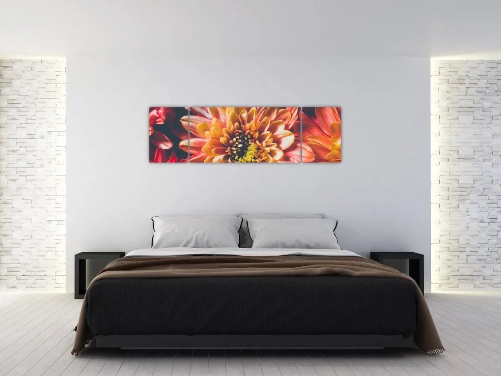 Obraz - Chryzantemy (170x50 cm)